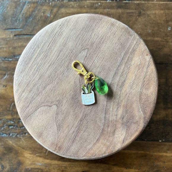 NEW Handmade by Me “Crazy Plant Lady” Bag Charm/Keychain - Picture 2 of 4